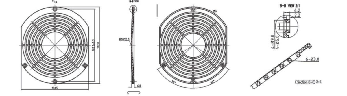 Filter 172D - mounting dimensions