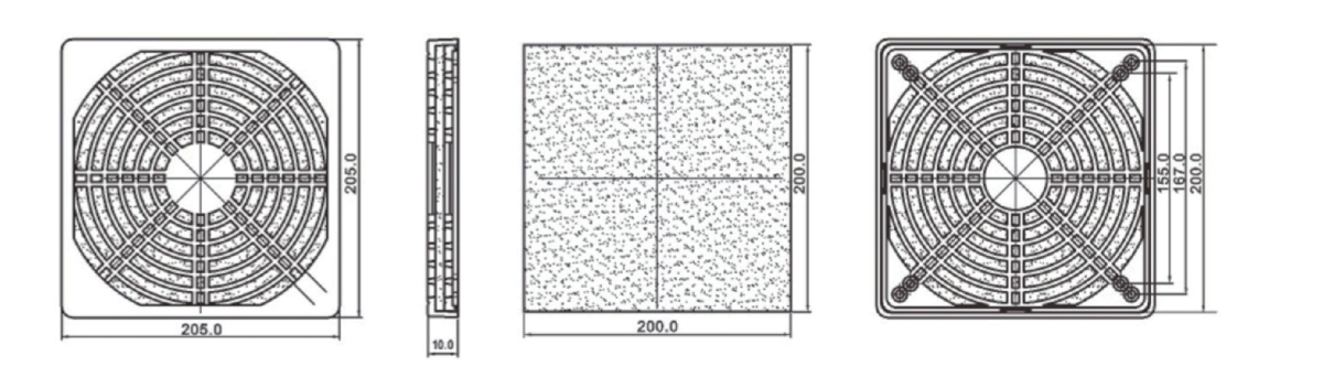 Filter 200 - mounting dimensions
