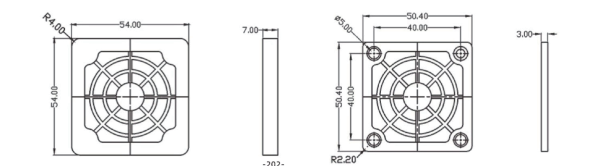 Filter 50 - mounting dimensions