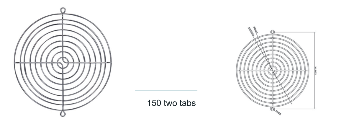 Wire guard 150 two tabs